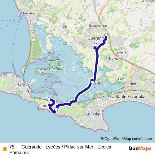 75 bus Line Map