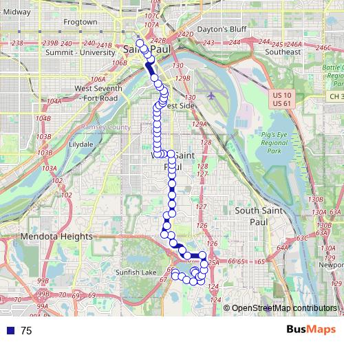 75 bus Line Map