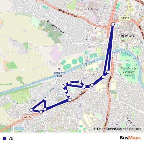 75 bus Line Map