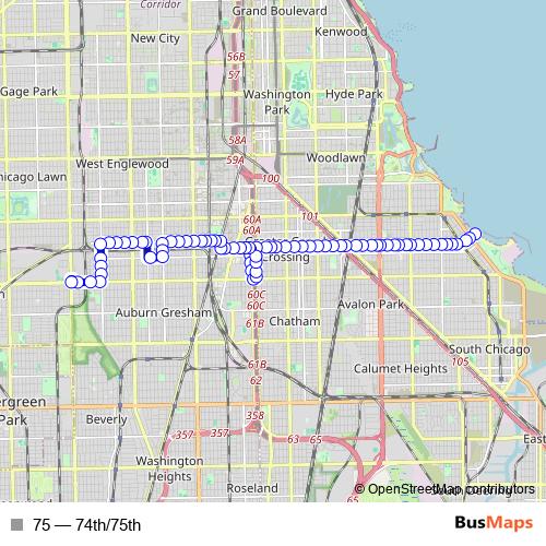 75 bus Line Map