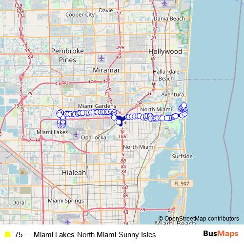 75 bus Line Map