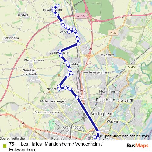 75 bus Line Map