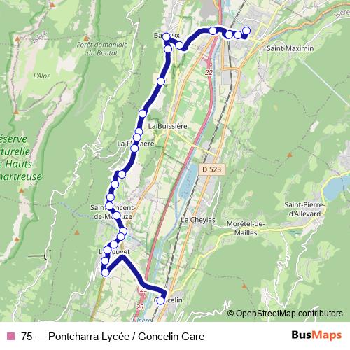 75 bus Line Map