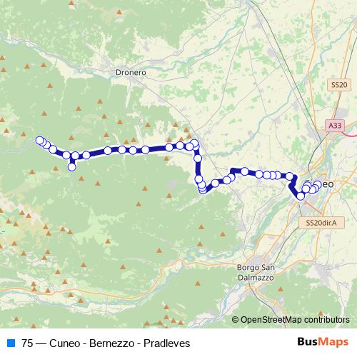 75 bus Line Map