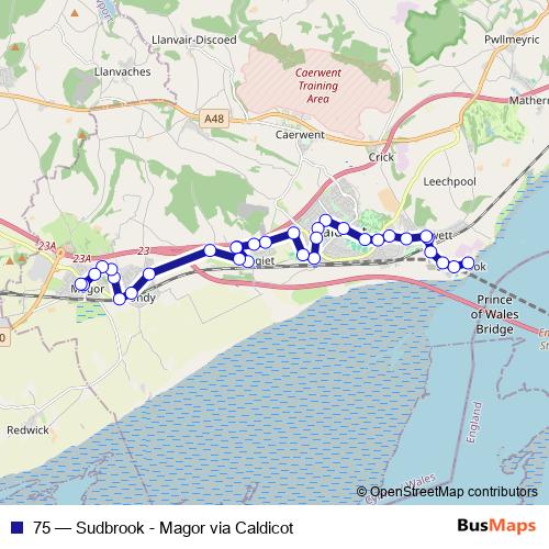 75 bus Line Map