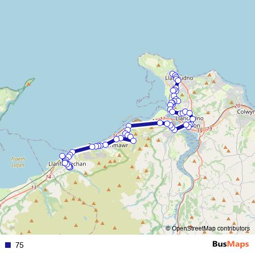75 bus Line Map