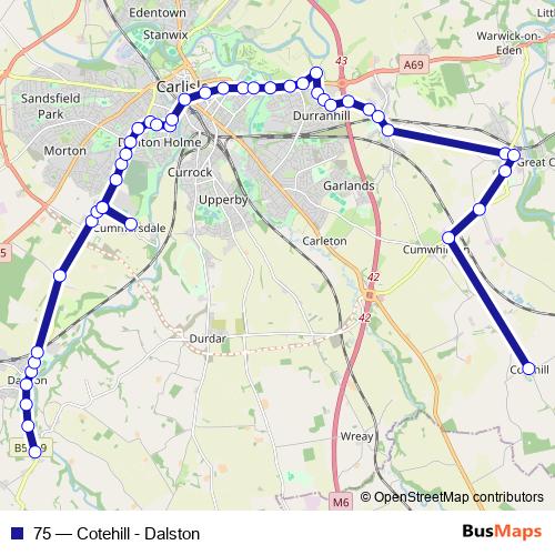 75 bus Line Map