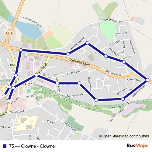 75 bus Line Map