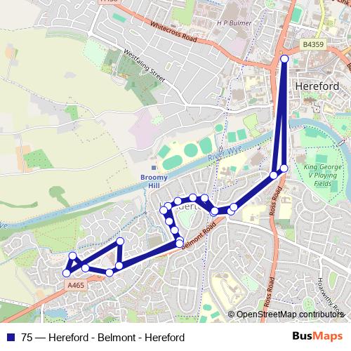 75 bus Line Map