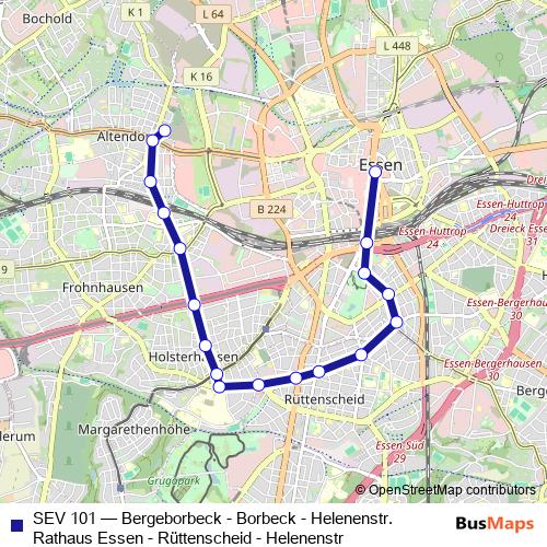 SEV 101 bus Line Map