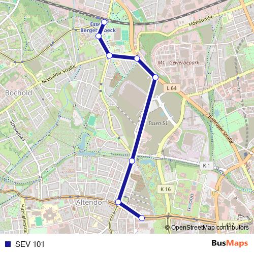 SEV 101 bus Line Map
