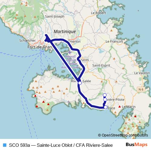 SCO 593a bus Line Map