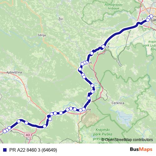 PR A22 8460 3 (64649) bus Line Map