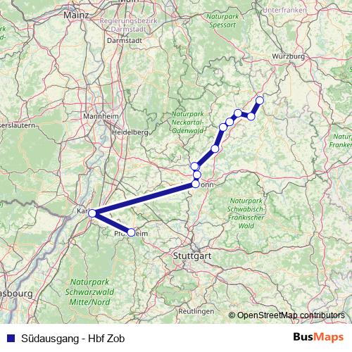 Südausgang - Hbf Zob rail Line Map
