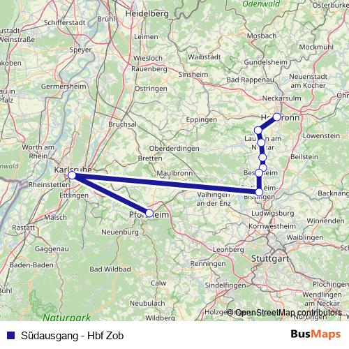 Südausgang - Hbf Zob rail Line Map