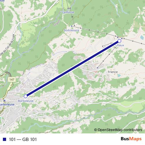 101 cable-car Line Map