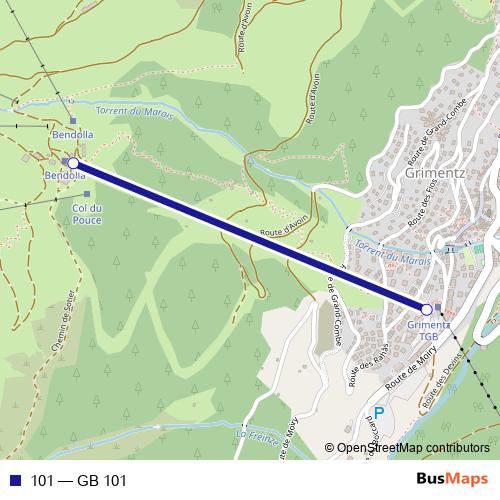 101 cable-car Line Map