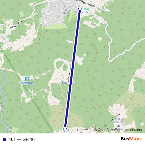 101 cable-car Line Map