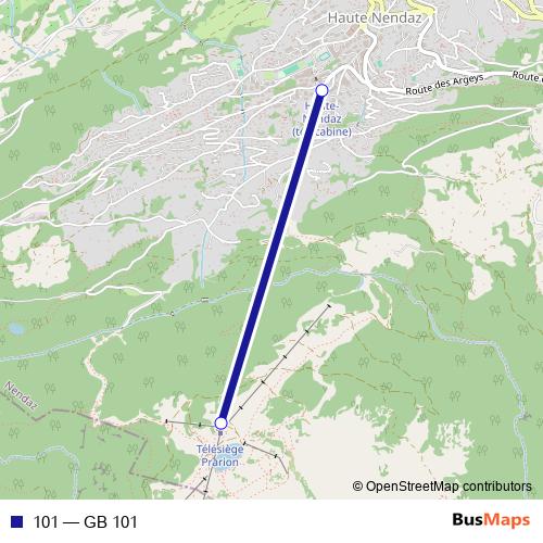 101 cable-car Line Map