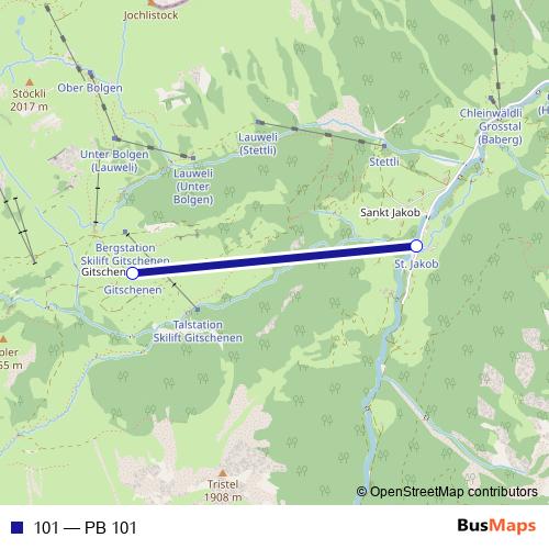 101 cable-car Line Map