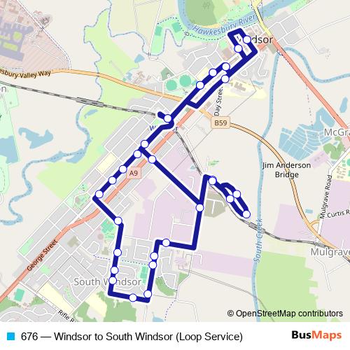676 bus Line Map