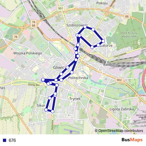 676 bus Line Map