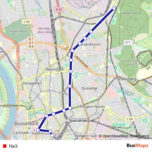 Ne3 bus Line Map