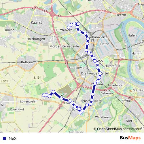 Ne3 bus Line Map