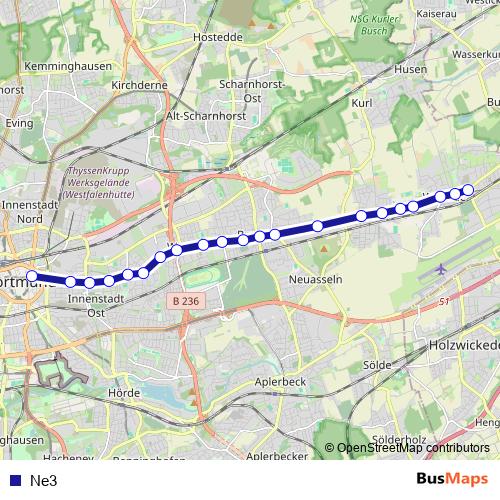 Ne3 bus Line Map
