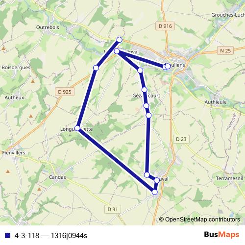 4-3-118 bus Line Map