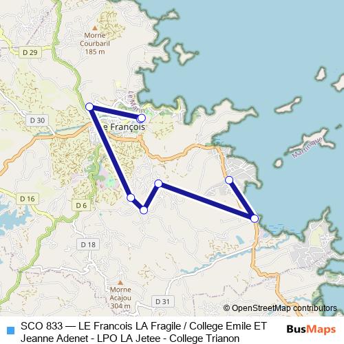 SCO 833 bus Line Map