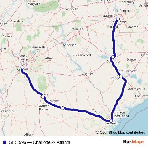 SES 996 bus Line Map