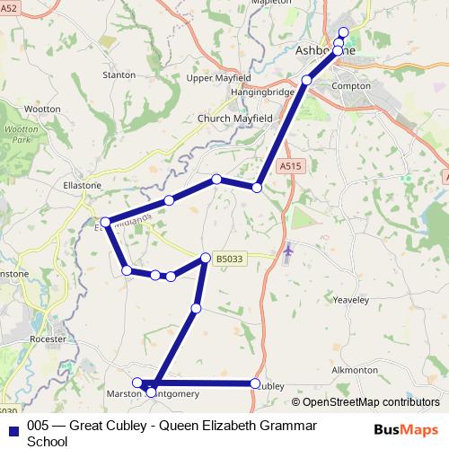 005 bus Line Map