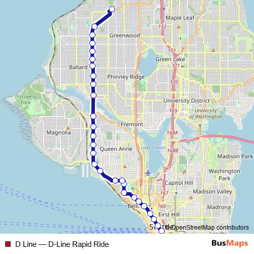 D Line bus Line Map