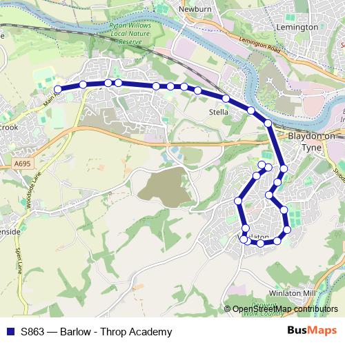 S863 bus Line Map