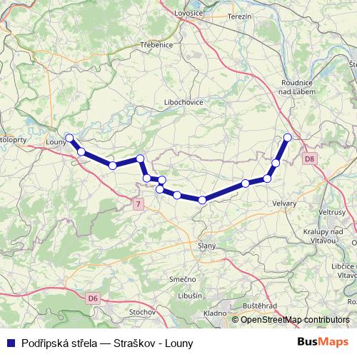 Podřipská střela rail Line Map