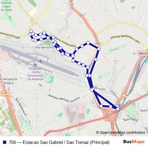 705 bus Line Map
