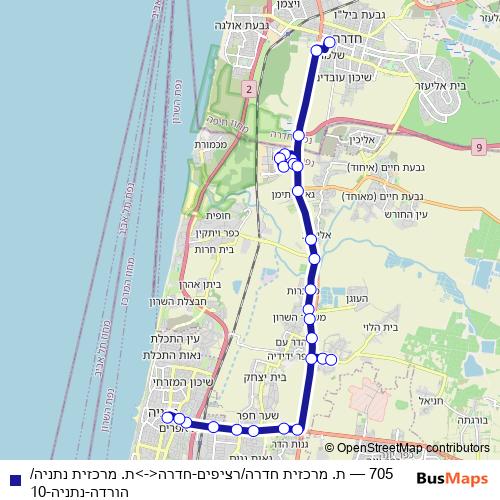 705 bus Line Map