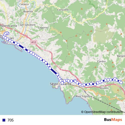 705 bus Line Map