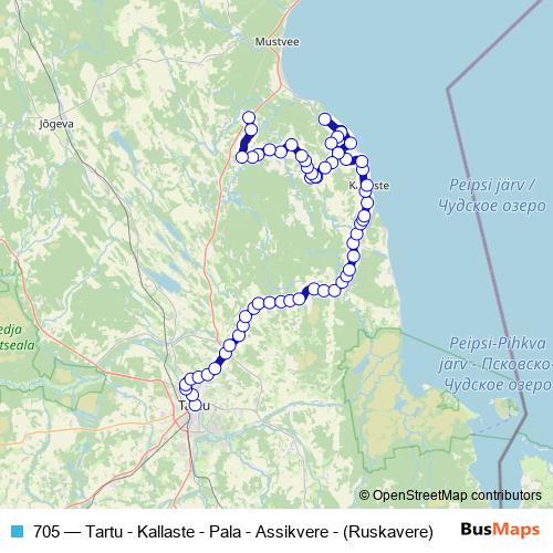 705 bus Line Map