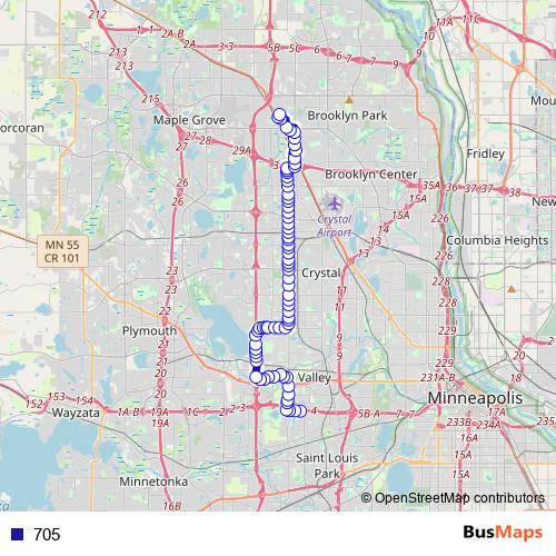 705 bus Line Map