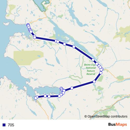 705 bus Line Map