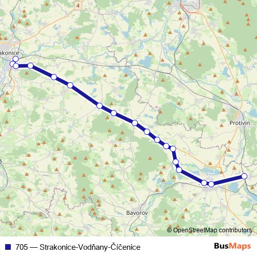 705 bus Line Map