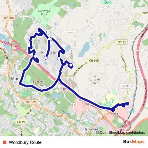 Woodbury Route bus Line Map