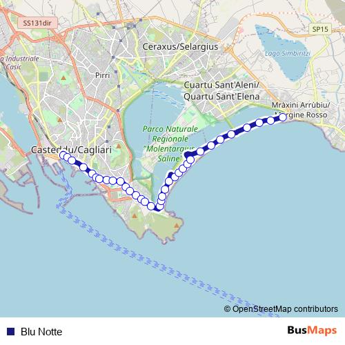 Blu Notte bus Line Map