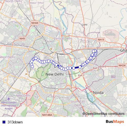 313down bus Line Map
