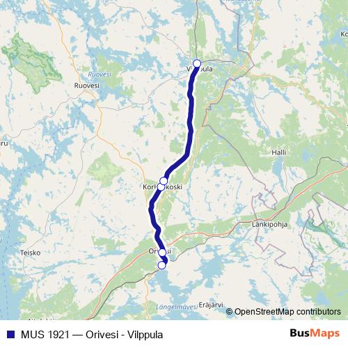 MUS 1921 rail Line Map