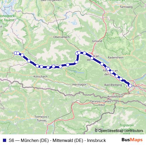 S6 rail Line Map
