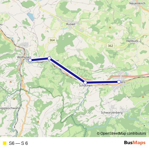 S6 rail Line Map