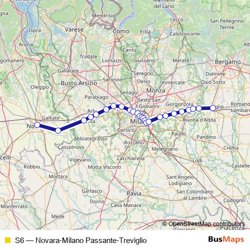 S6 rail Line Map